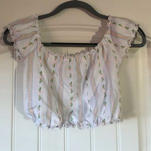 Floral off the shoulder crop top